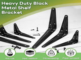 24 Pack Shelf Brackets 8 x 6 Inch, Heavy Duty Black Metal Floating Shelf Bracket, L Bracket Corner V1258-DP02-C-3091