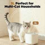 Cat water dispenser, 101oz/3L automatic cat water dispenser bowl for pets and small animals V1192-AZ-W-25107