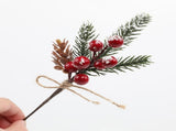 24 PCS Artificial Xmas Floral Picks Holiday Decor Red Artificial Berry Picks Stem For Gathering V1294-YM0901-240801FB04-1