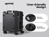 Wanderlite 20" Trunk Luggage Suitcase Travel Carry On TSA Lock Black LUG-ABS-TRUK01-20-BK