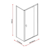 Semi Frameless Shower Screen x 195cm Side AS/NZS Glass V63-828721