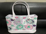 Women Storage EVA Handbag Hole Design Beach Casual Bag for Outdoor Sport Shopping Traveling White V1294-YM0716-3117220162715