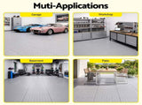 Giantz Garage Floor Tiles Interlocking PP Flooring 25PCS 30x30cm Grey GFT-30X30-25P-GR