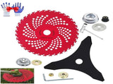 Circular Saw Blade for Weed Trimmers, 9 X 36 Teeth Carbide Tip Brush Blades with Adapter Kit, Steel V1192-AZ-W-17666