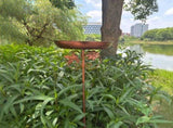 Antique Bronze Color Metal Bird Bath Stake Garden Feeder 79cm Copper Finish with Hummingbird Decor V888-ELOSUNG41243