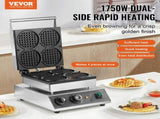 Commercial Maker, 4PCS Round Baker Machine,1750W Non-Stick Stainless Steel Belgian V952-SYBLSHFBJDPF0EHRRV3
