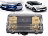 Power Ground Splitter Distribution Fuse Block, Power Ground Distributor 1 in 2 Out for Car Audio 0/2 V1369-AZ3-W-16083
