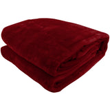 Laura Hill 600GSM Faux Mink Blanket Double-Sided Queen Size - Wine Red MINK-WRD