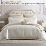 Davinci Athena Gold Woven Jacquard Chenille Quilt Cover Set Super King V442-LED-QUILTCS-ATHENA-GOLD-SK