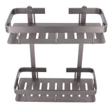 Bathroom Storage Shelf Double Layer Aluminium Alloy Surrounding Edges Wall Mounted Shower Shelf V1294-YM0901-3112240046811