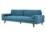 Levede Fabric Sofa Armchair 3 Seater Couch Blue 191cm Wide SF1007-GN