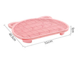 Pink Elevated Cat Litter Trapping Mat - Dual-Layer Scatter Control Tray with Grate V888-ELOSUNG33927