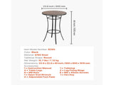 Outdoor Round Bar Table, 60 cm Counter Bar Height Bistro Table, Patio Dining Tables with V952-HXZCLTJBZYX2Z6Y3K001V0