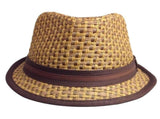 GOORIN BROTHERS Eric B Trilby Fedora Hat Bros Woven Paper Straw in Brown V563-GOORIN-100-4432-BRWN-XL