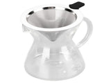 400ml Glass Coffee Pot Kettle Heat Resistant Pour Over Coffee Maker with Stainless Steel Filter for V1294-YM0714-3118210299212