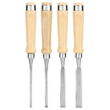 4pcs/set Wood Carving Chisel Flat Blade DIY Woodworking Hand Tool Chrome Vanadium Steel V1294-YM0901-3114200099211