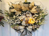 Xmas Wreath Decoration with LED Light Hanging Decor Sacred Meaning Xmas Wreath for Indoor Outdoor V1294-YM0901-3115240105111