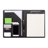 Conference Folder Leather Clipboard Folder Business Document Organizers with Clipboard Multi Pocket V1370-AZ4-12923