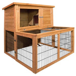 i.Pet Chicken Coop Rabbit Hutch 96cm x 96cm x 100cm Large Chicken Coop Run Wooden Cage Outdoor House PET-GT-WOOD-R8002-S