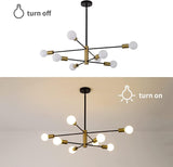 Sputnik Chandelier Modern Industrial, 8-Light , Black & Gold V178-33531