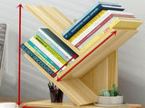 Tree Bookshelf Solid Wood Ingenious 3 Tier Space Saving Book Storage Organizer Shelves for Office V1294-YM0716-3117220187212