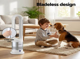 Devanti Bladeless Tower Fan Heater and Cooler 2in1 Portable Oscillation Fan for Bedroom Room Office FH-A-BL-1200-WH