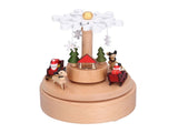 Wooden Music Box Snowflake Decor Wood Grain Texture Beautiful Sound Christmas Music Box V1294-YM0901-3115210106411