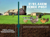3 Feet Fence Post, 10 Pack U-Channel Heavy Duty Metal Fence Posts, Sturdy Steel Fence Stakes for V952-WLLZJSK3YC10X2TT5V0