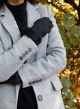 Dents Womens Louisa Sheepskin Gloves Winter Ladies Glove - Suede Black V563-7-1056-BLACK-L