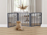 Wooden Pet Gate Dog Fence Retractable Grey 2000x 3MM PT1060-3-GY