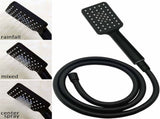 Matt Black Dual Shower Square 10" Rain Head 3 Modes Handheld Brass Silde Rail Mixer Set V1233-C6202BHS002M4CBSS1001BKSQ201B