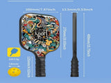 Pickleball Paddle Set with 4 Fiberglass Paddles, 8 Outdoor Balls and 2 Carry Bags - Honeycomb Core, V888-ELOSUNG18557