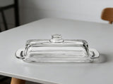 Glass Butter Dish with Lid Rectangular Multifunction Airtight Covered Butter Tray Dishwasher Safe V1294-YM0901-3118260019612