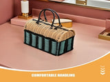 Handwoven Multi-Color Plastic Tote Bag for Storage and Versatile Use V1192-AZ-W-29783