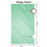 90x70cm Corner Frameless Shower Screen Chrome Wall Channel and Floor Channel with SS Hinges for V63-933931