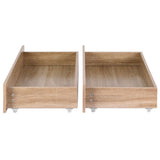 Artiss 2pcs Under Bed Storage with Wheels Rolling Wooden Drawers King Single & Queen WBED-F-DRAW-OAT-KSQ-WD-X2