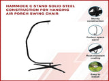 Hammock C Stand Solid Steel Construction for Hanging Air Porch Swing Chair V63-840041