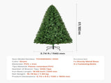 Christmas Tree, 1.8m Artificial Xmas Tree, Full Holiday Decor Trees with 1250 Branch Tips & Sturdy V952-CGKSDSPVCLS6K87RZ001V0