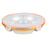 Divided Serving Tray with Lid - Stainless Steel 6 Compartment 9inch Snack & Veggie Tray for Parties V1369-AZ3-W-17576