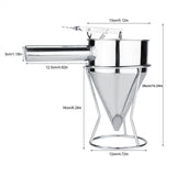 Stainless Steel Baking Funnel Cake Desserts Cooking Tools with Rack for Home Kitchen Bakery Use V1294-YM0722-JY03200