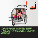 Tag-along Kids Bike Trailer Bicycle Pram Stroller Children Jogger Yellow V219-BIKTRLYELKIDACAJ