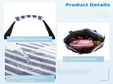 Beach Tote Bag, Large Capacity Foldable Beach Tote Bag for Women, Beach Bag with Zipper, Wet Pocket, V1192-AZ-W-18363