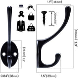 10 Pack Coat Hooks Wall Mount, Black Heavy Duty Zinc Alloy Rustic Utility Hooks with 20 Screws, Max V1237-ZY00B092YQMVC6
