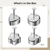 4Pcs Stainless Steel Rice Ball Molds Set, Sushi Maker Molds with Bear Flower Heart Ball Shapes for V1237-ZY-917-157