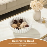 Decorative Bowl, Ruffle Bowl with French Wave Design, Fruit & Key Organizer, Elegant Table V1369-AZ3-W-08839
