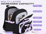Girly 3-Piece Spine-Protecting Backpack Set Durable Nylon Water-Resistant & Lightweight, Large V1232-SJTSB-001