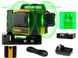 KAIWEETS KT360A Green Laser Level 3 X 360&deg Rotary Self Leveling with 1 Rechargeable Battery V413-KT360A