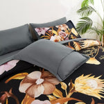 Soft Floral Leaf Comforter Set, King Size, Quilted Bedding with Pillowcases V745-MAB010953AJ3