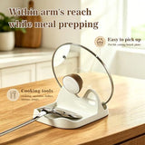 Ceramic Spoon Rest and Pot Lid Holder for Countertop, Heavy Duty Ceramic Spoon Holder for Stove Top, V1107-122-18323