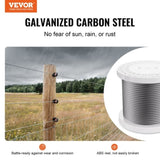 Carbon Steel Cable 6.35 mm 7 x 19 Steel Wire Rope 76.2 m Cable Railing V952-DXGSSDXQT14I95RCZV0